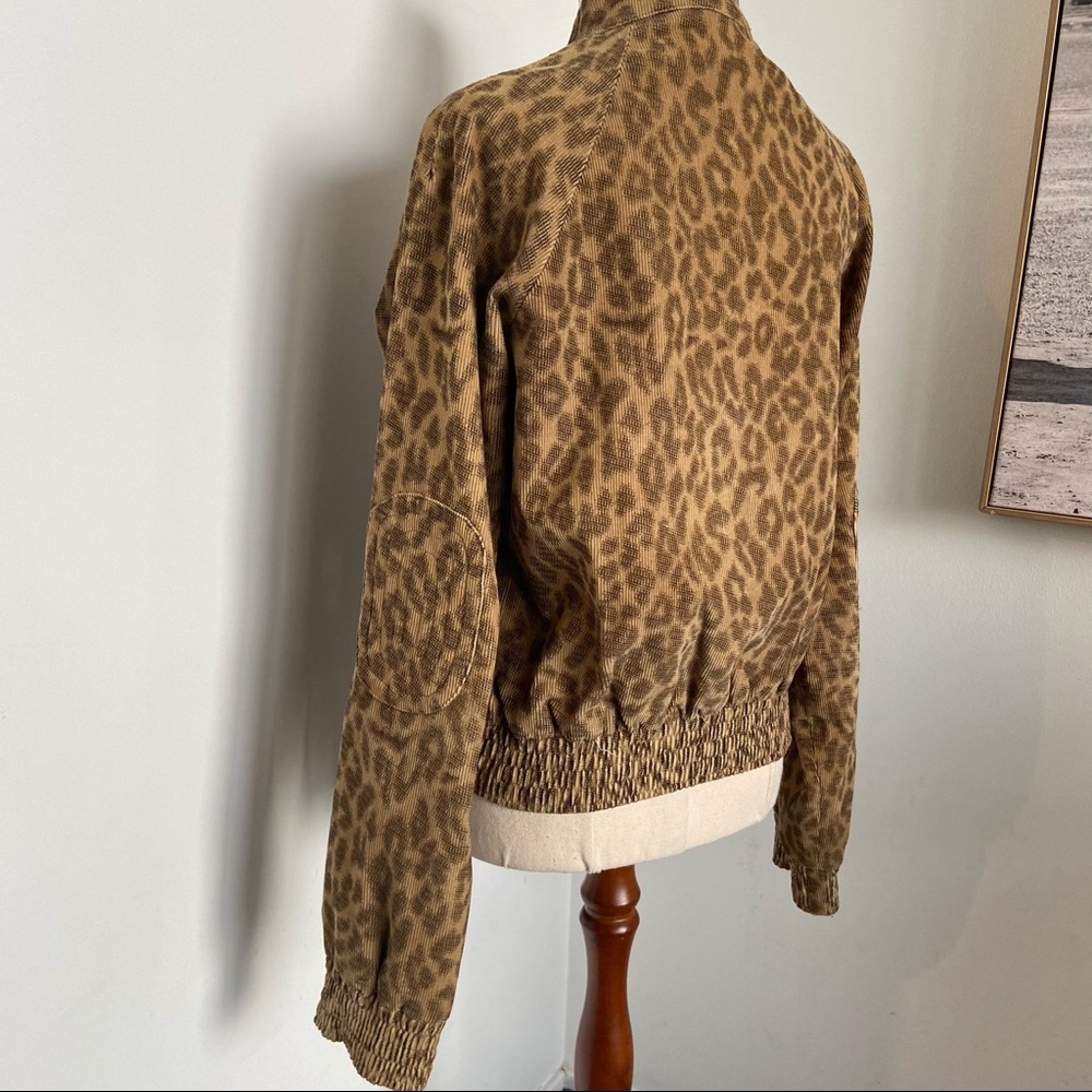 Stussy ladies 12 leopard biker military jacket Y2K - Picture 9 of 12